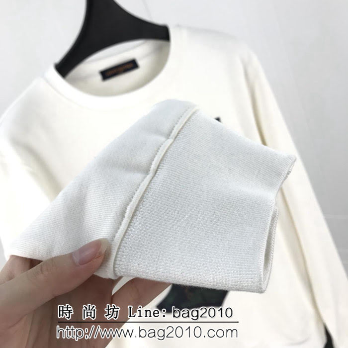 LV路易威登 18ss 國家公園主題 印花絨布 原版加絨 白色男款衛衣 ydi1818